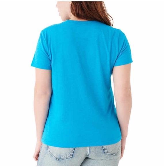 NWT Lucky Brand Ladies Graphic T-shirt BLUE Cotton Summer Printed Casual - Picture 3 of 3